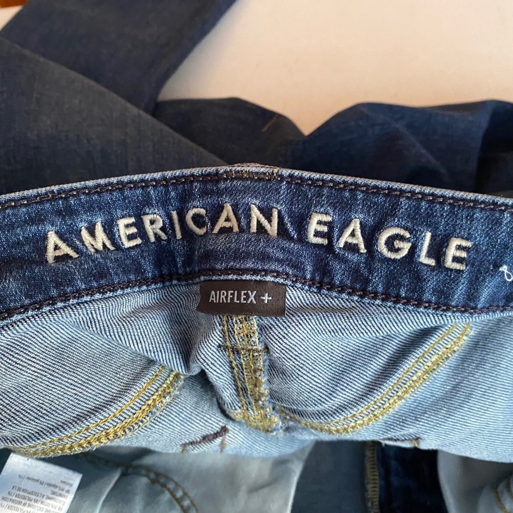 American Eagle Slim Straight Airflex+ Dark Wash Men's Jeans 33x32 Blue Denim - Picture 7 of 7